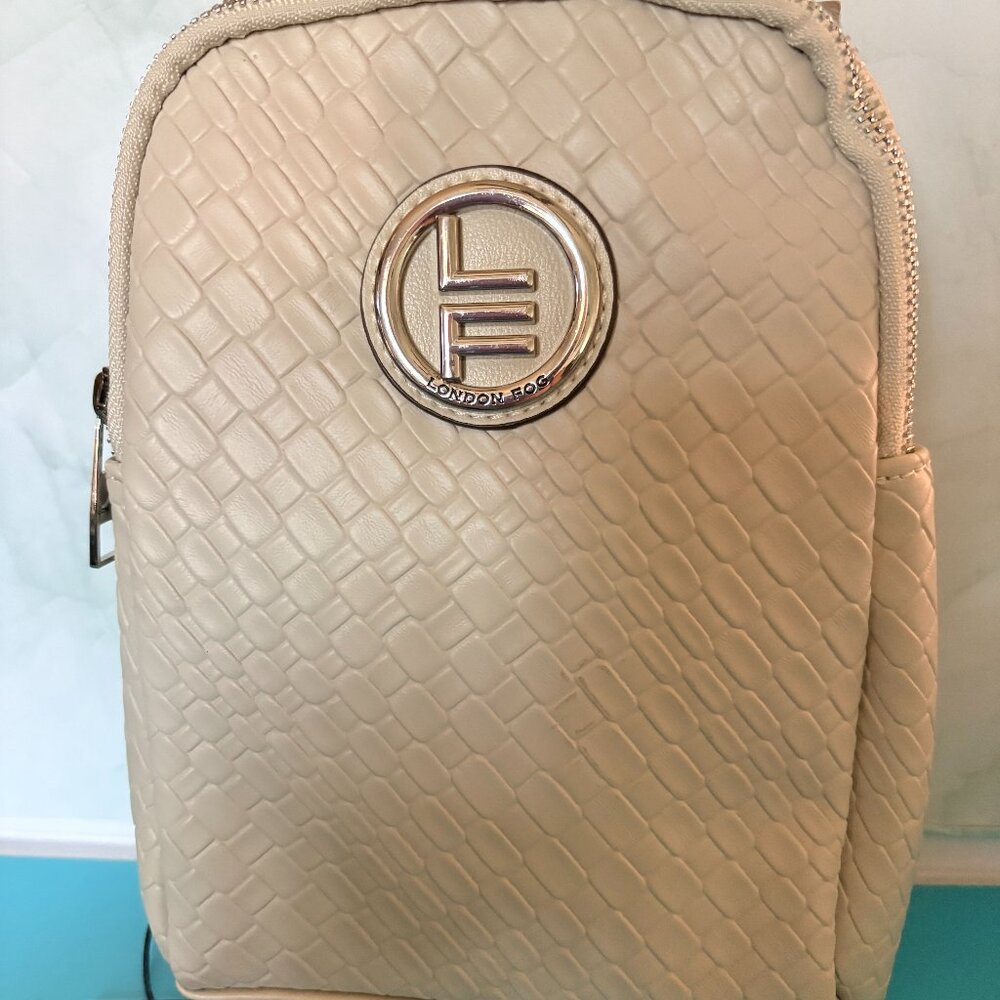 NWT London‎ Fog Broadway Double Compartment Woven Sling Bag
